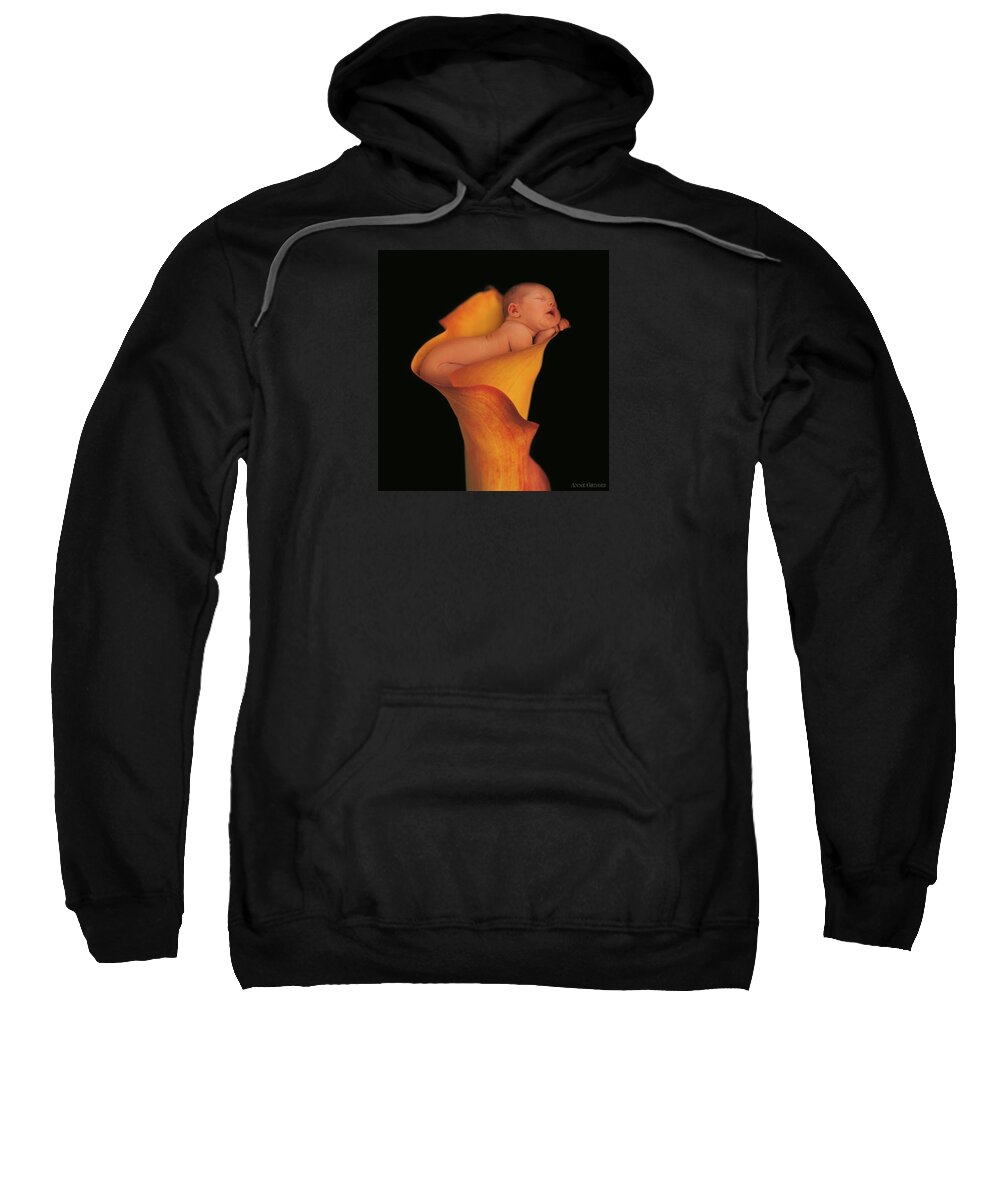 Calla Lily Sweatshirt featuring the photograph Camryn in a Calla Lily by Anne Geddes