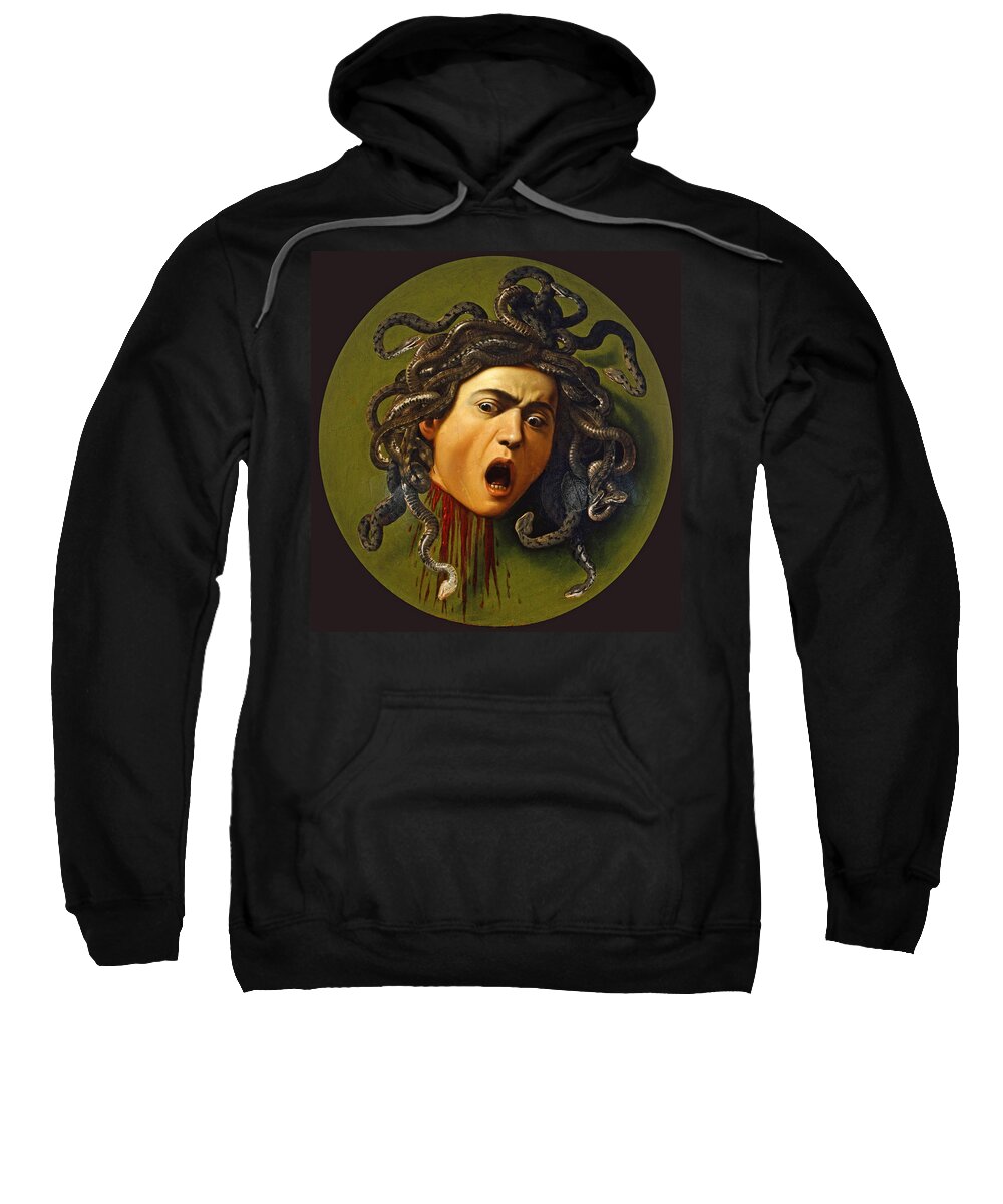 Caravaggio Sweatshirt featuring the painting Medusa #3 by Caravaggio