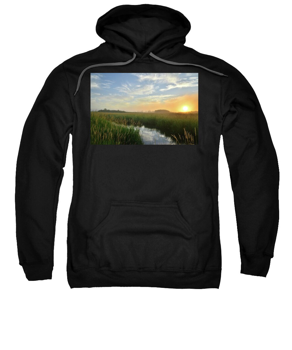 Illinois Sweatshirt featuring the photograph Sunrise at Glacial Park #2 by Ray Mathis