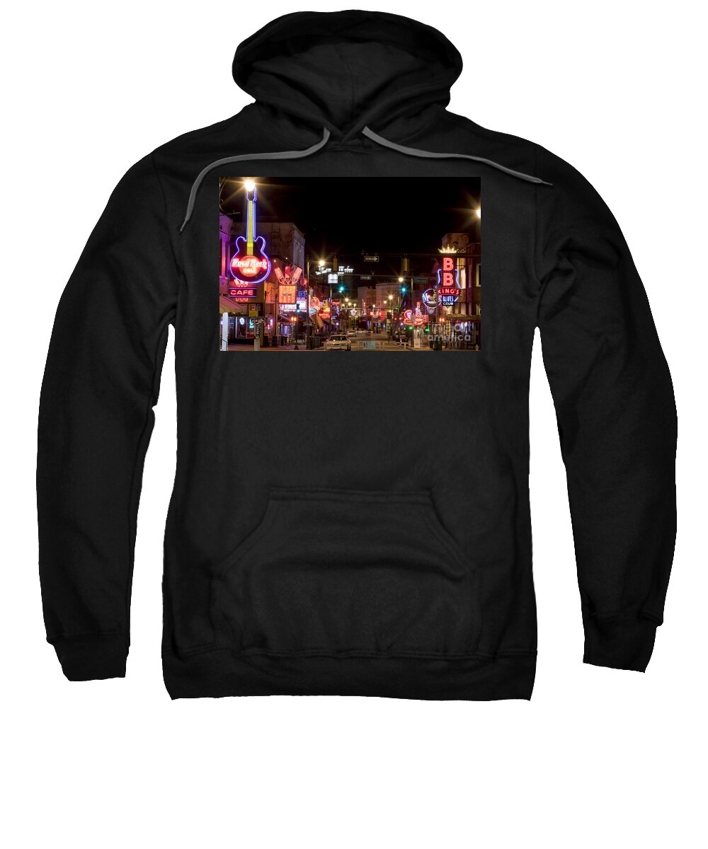 Memphis Sweatshirt featuring the photograph Beale Street in Downtown Memphis Tennessee #4 by Anthony Totah