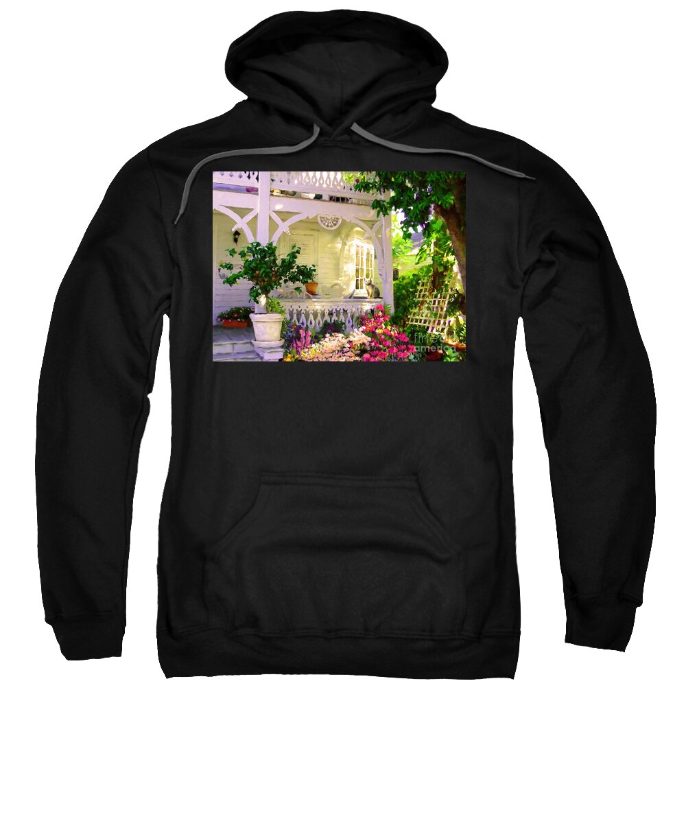 Porch Sweatshirt featuring the painting A Key West Porch by David Van Hulst