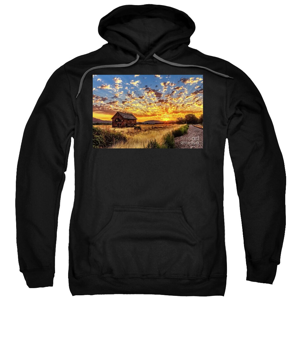 Barn Sweatshirt featuring the photograph A Vivid Sunrise by Robert Bales