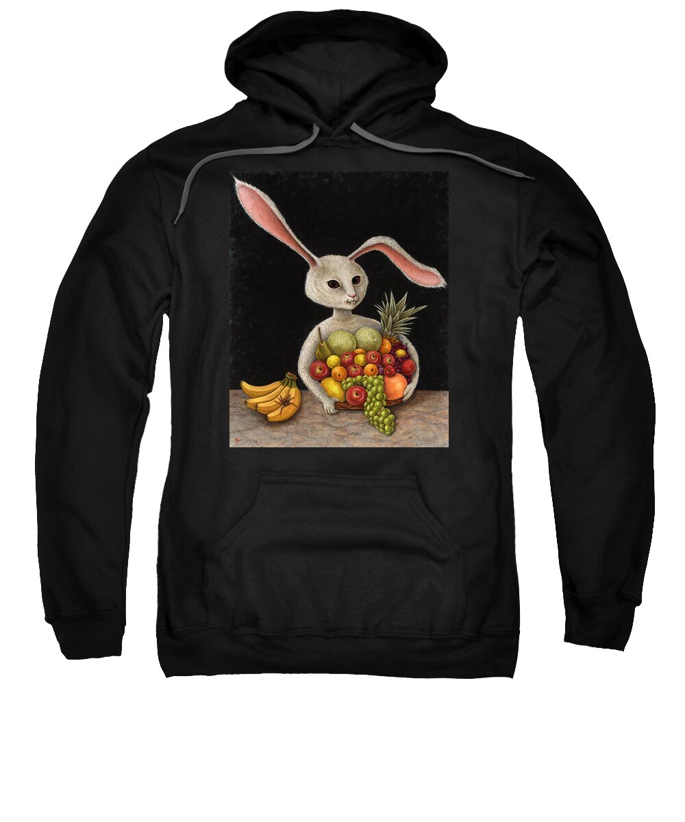 Rabbit Sweatshirt featuring the painting Abbondanza by Holly Wood