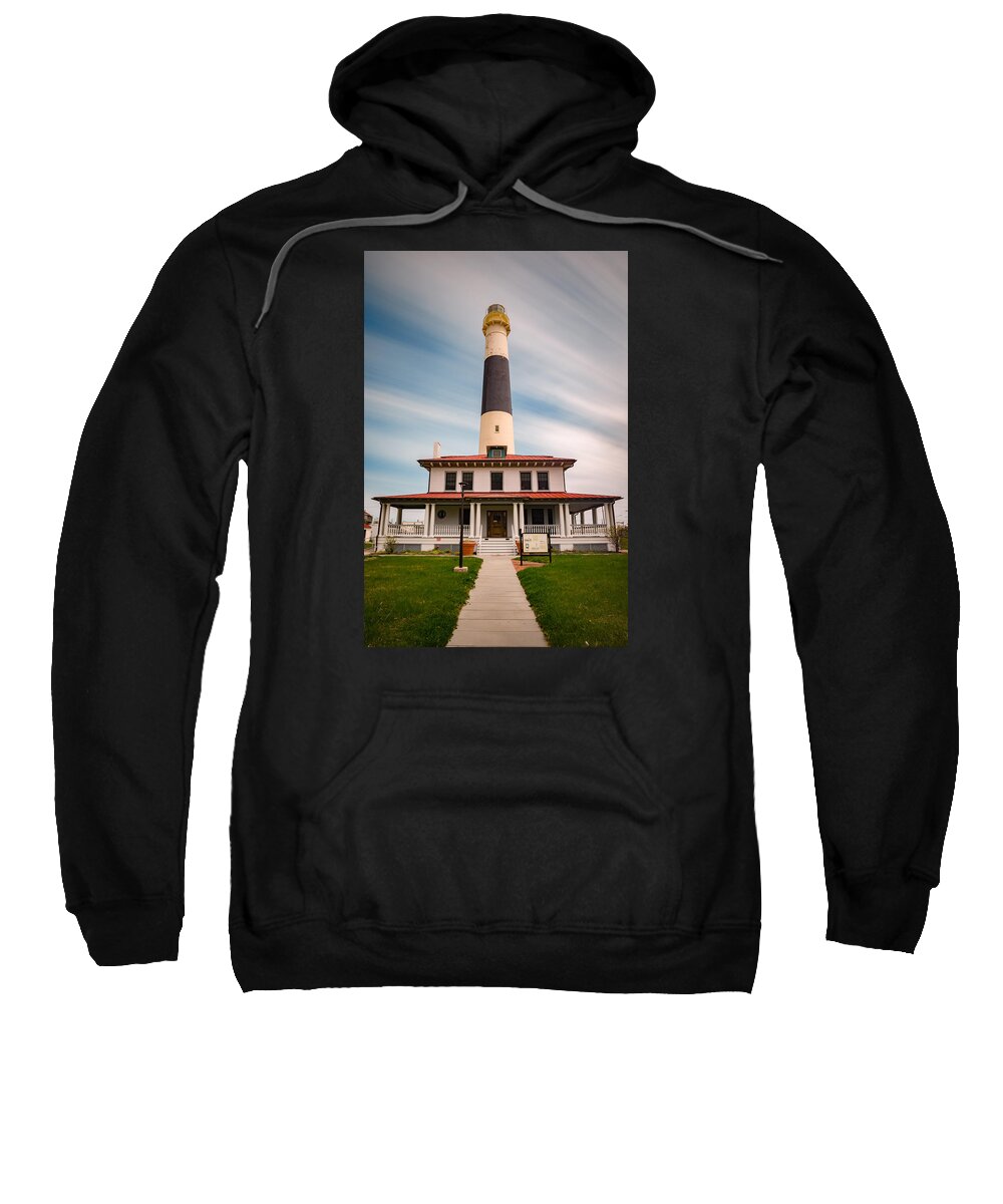 Absecon Sweatshirt featuring the photograph Absecon Lighthouse as the Clouds Pass By by Mark Rogers