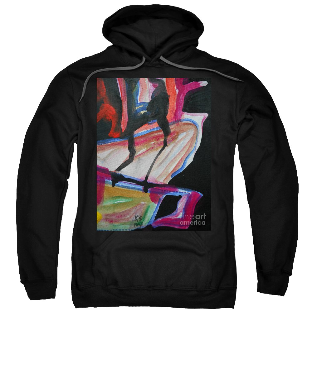 Abstract Sweatshirt featuring the painting Abstract-5 by Katerina Stamatelos