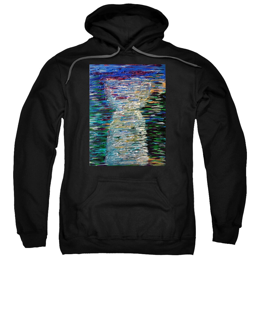 Abstract Sweatshirt featuring the painting Abstract Latte Stone by Michelle Pier