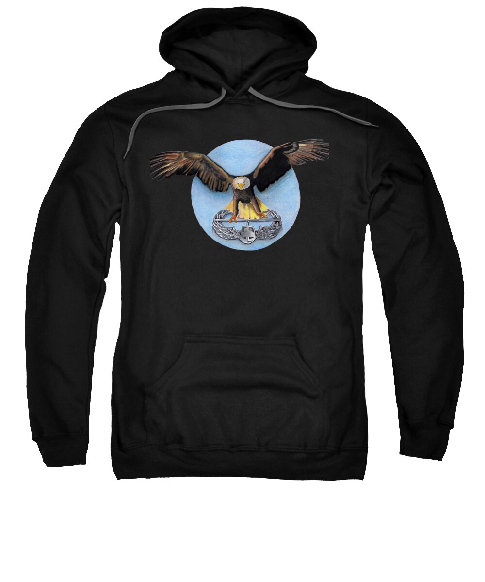 Airborne Sweatshirt featuring the drawing Airborne by Bill Richards