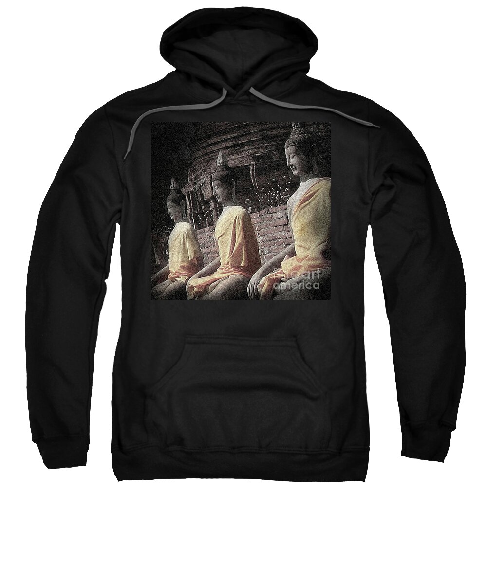 Peace Sweatshirt featuring the photograph Ancient Buddha Statues by Eena Bo