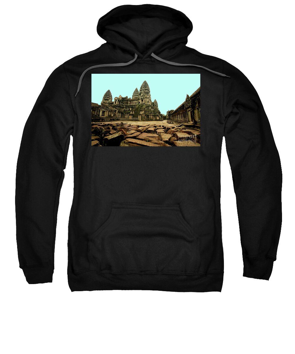  Sweatshirt featuring the digital art Angkor Wat by Darcy Dietrich