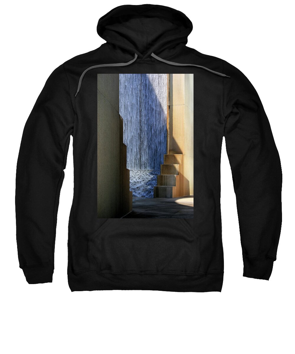 Houstonian Sweatshirt featuring the photograph Architectural Waterfall by Angela Rath