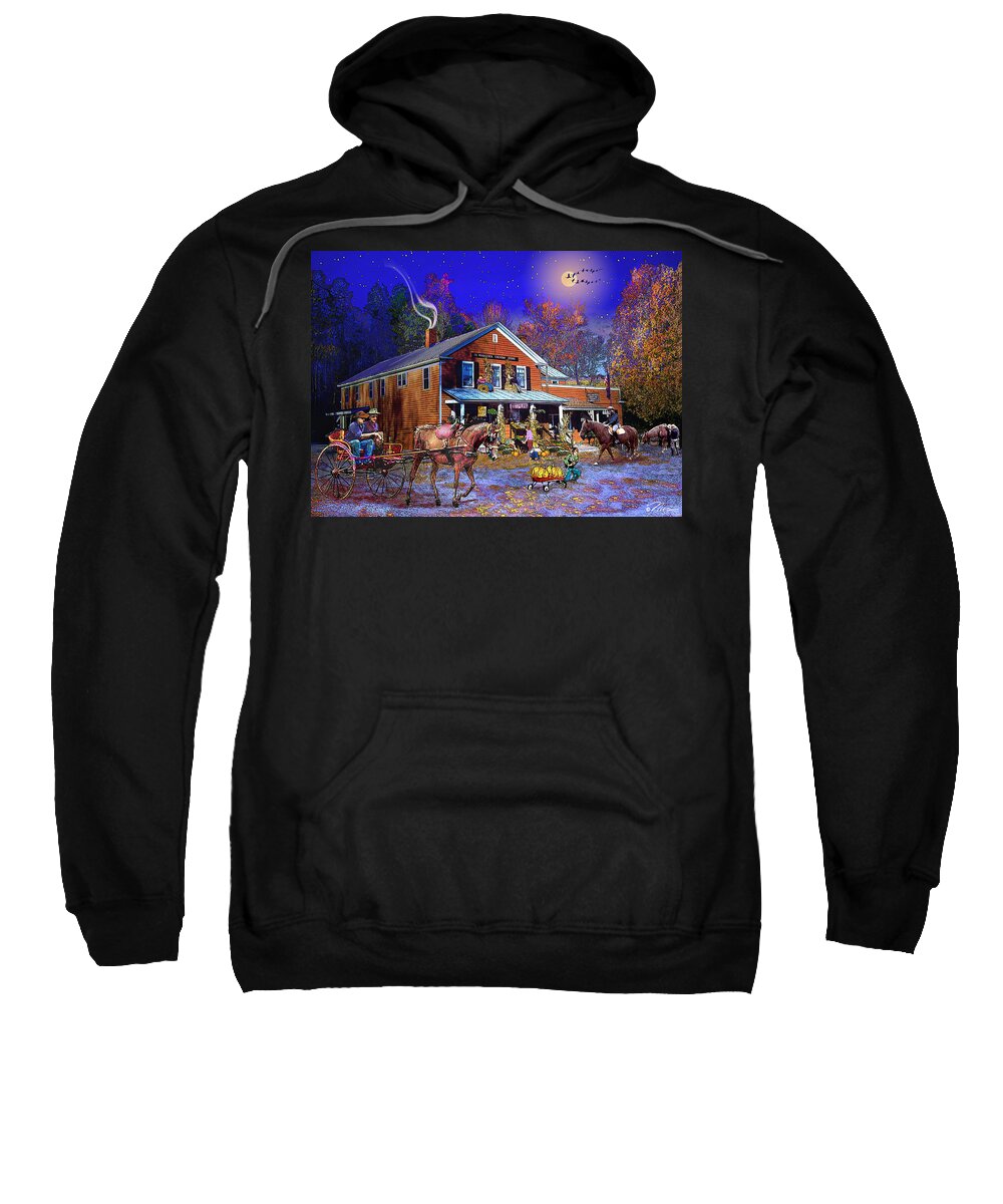 Vermont Sweatshirt featuring the photograph Autumn at South Woodstock Store by Nancy Griswold