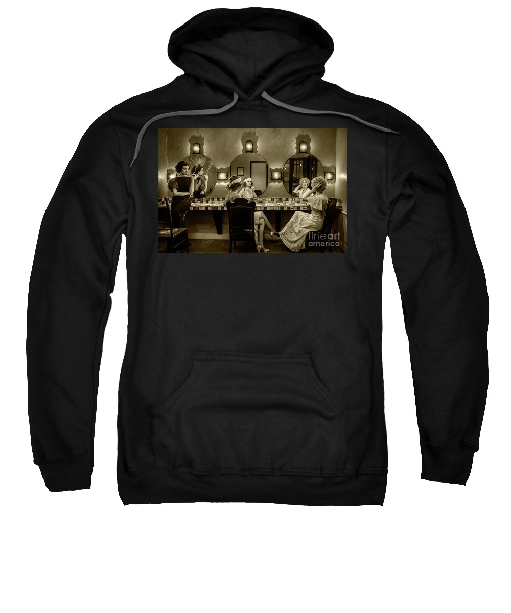 Aztec Hotel Sweatshirt featuring the photograph Aztec Hotel Ladies Lounge by Sad Hill - Bizarre Los Angeles Archive