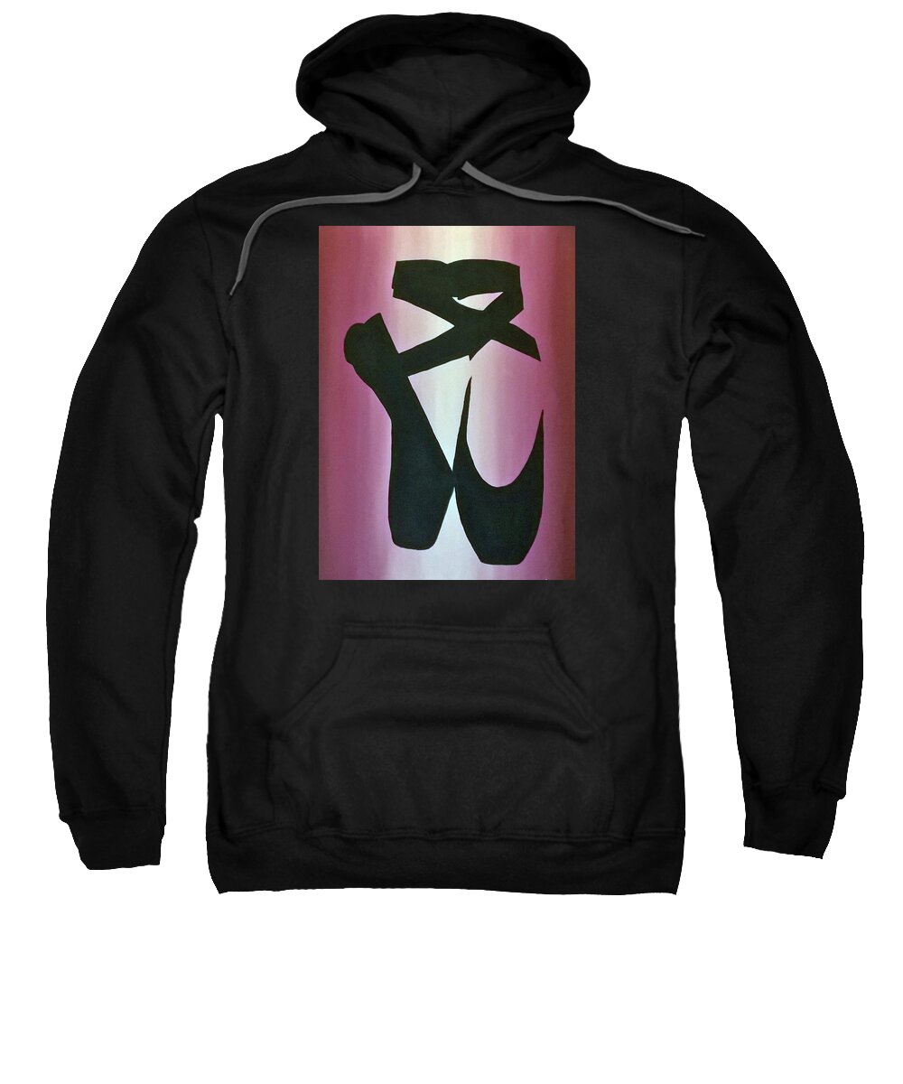 Ballet Sweatshirt featuring the painting Ballet Slippers by Eseret Art