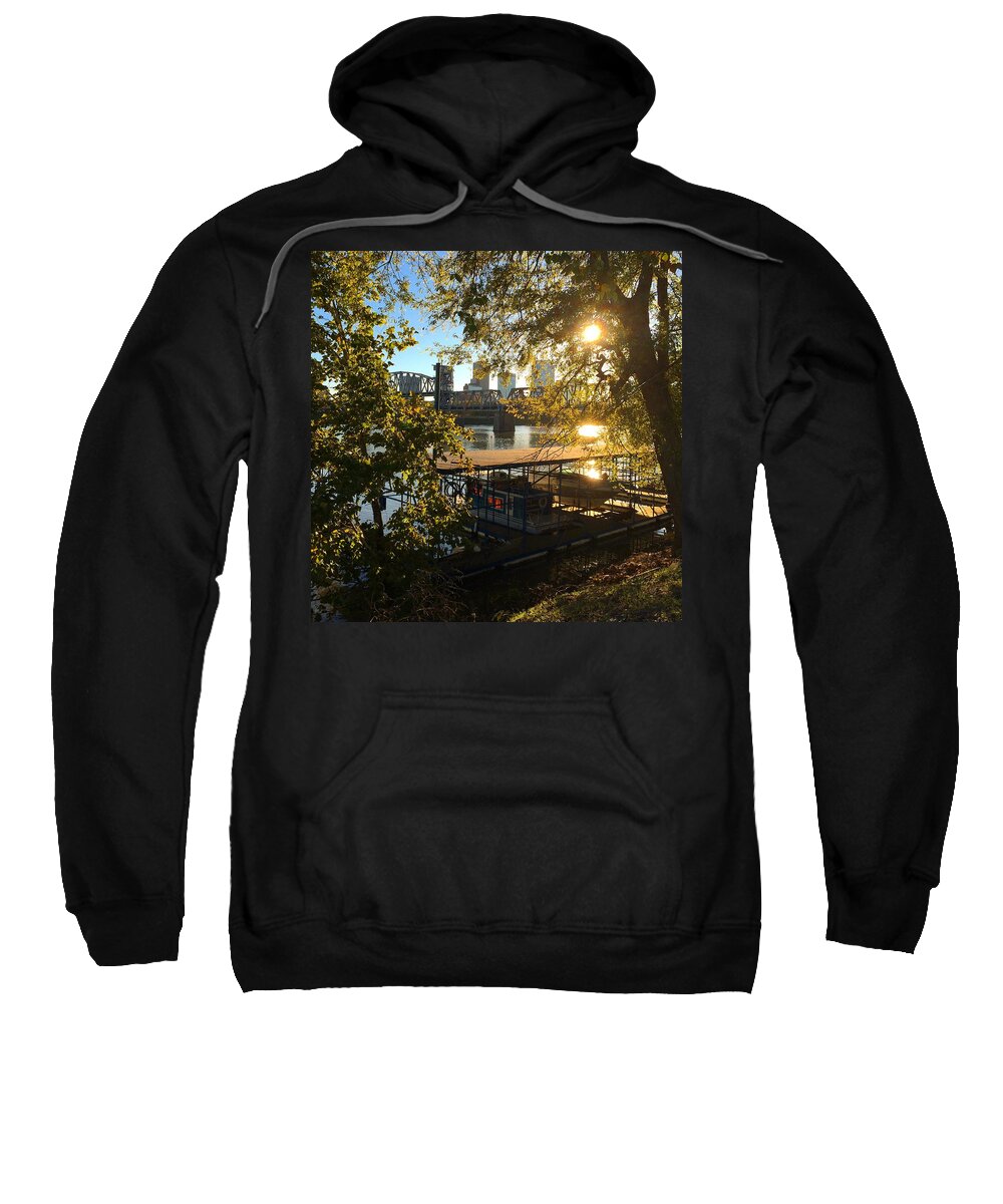 Nature Sweatshirt featuring the photograph Bank of the Arkansas River by Michael Dean Shelton