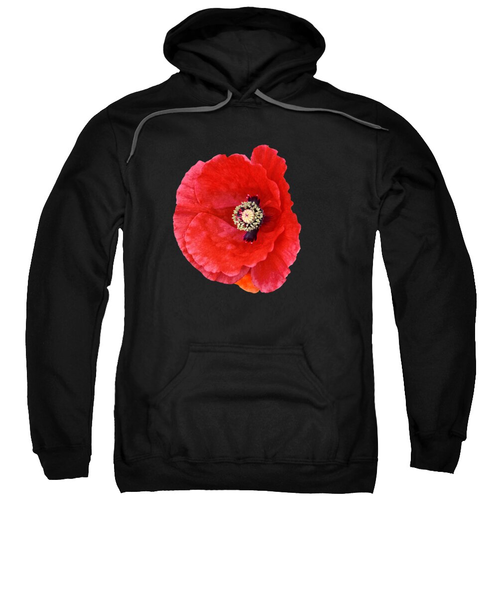 Poppy Sweatshirt featuring the photograph Beautiful Red Poppy Papaver rhoeas by Marianne Campolongo