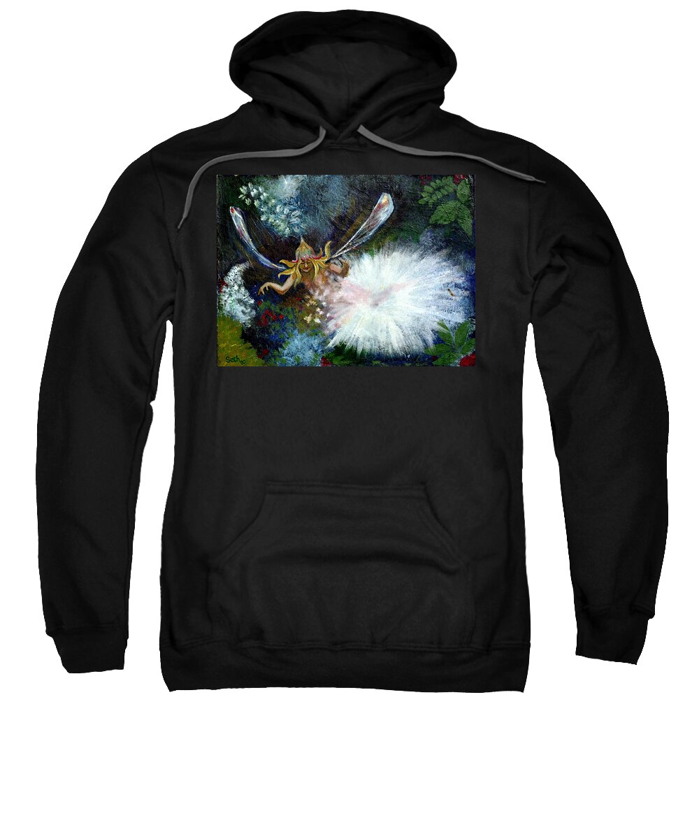 Birth Of A Fairy Sweatshirt featuring the painting Birth of a Fairy by Seth Weaver