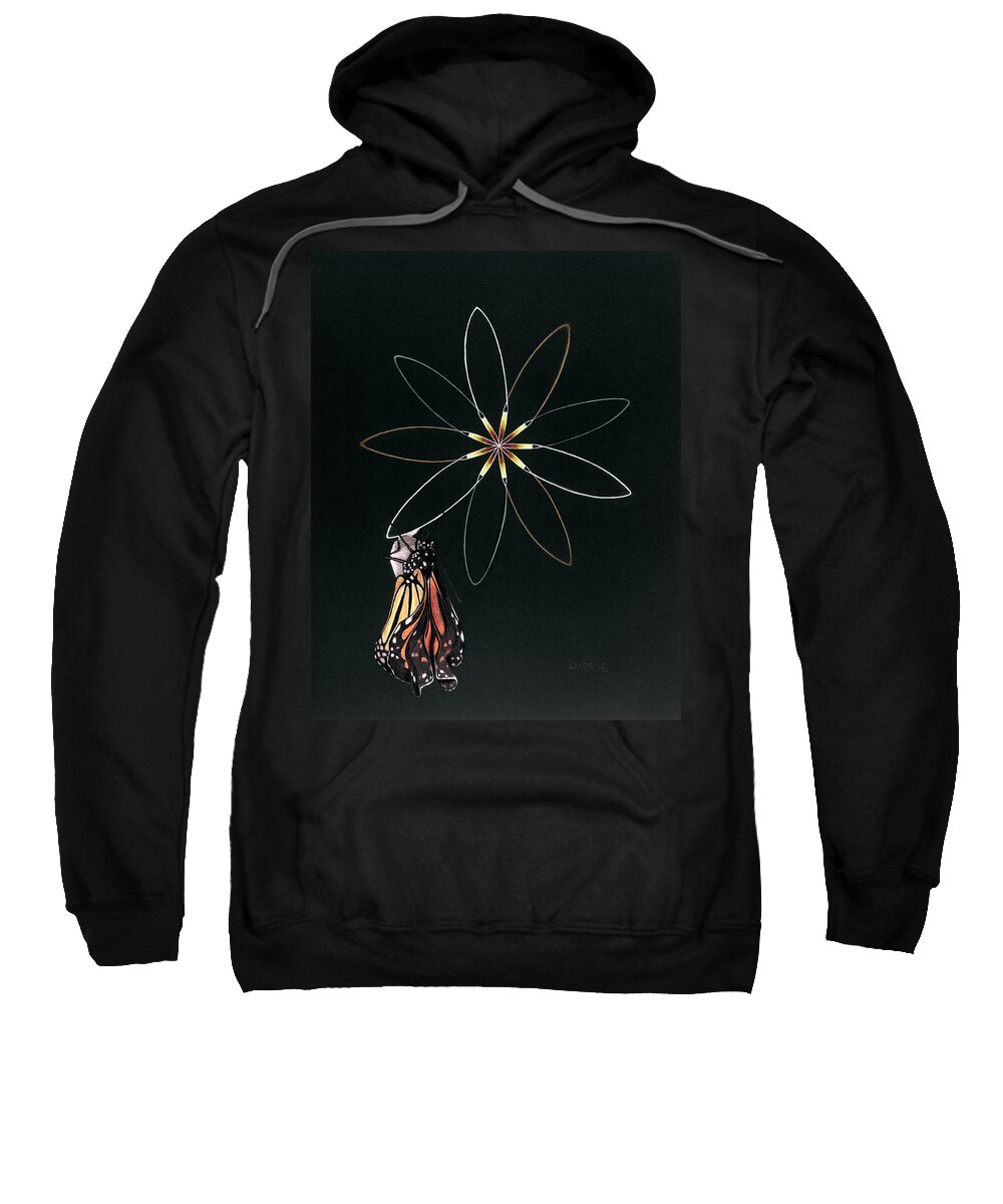 Butterfly Sweatshirt featuring the painting Birth of Butterfly by Robin Aisha Landsong