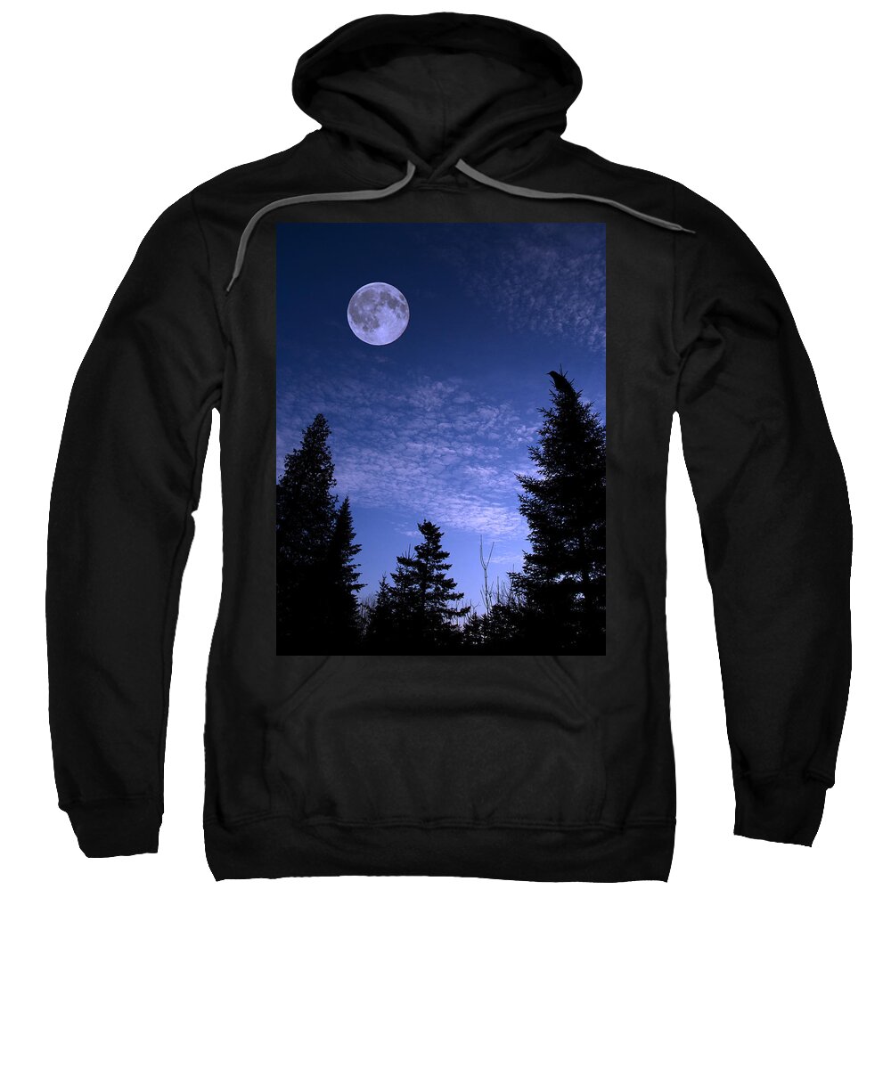 Night Sweatshirt featuring the photograph Blue Moon by Jeff Galbraith
