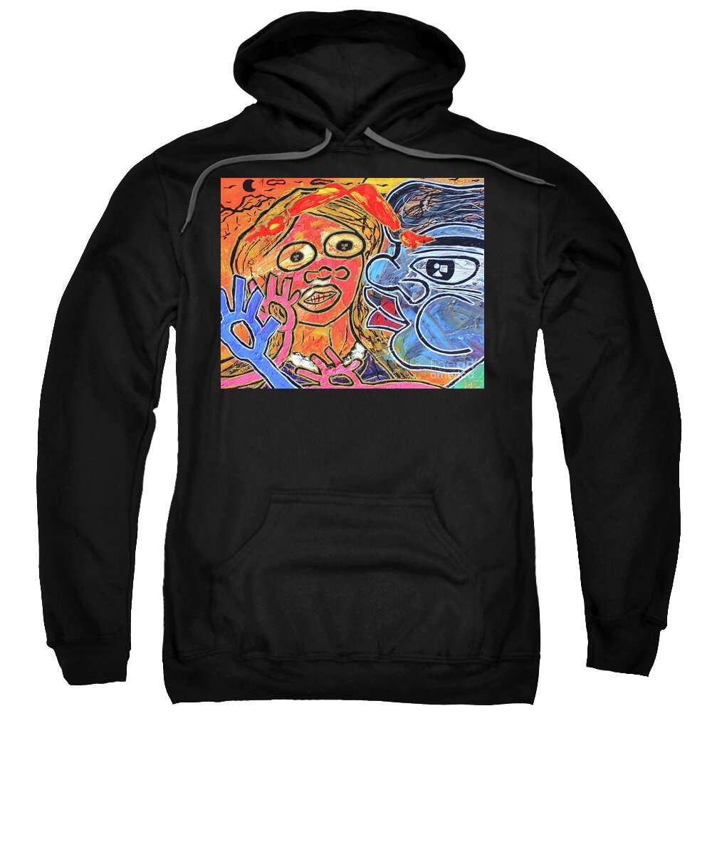 Painting - Acrylic Sweatshirt featuring the painting Boy Meets Girl by Odalo Wasikhongo