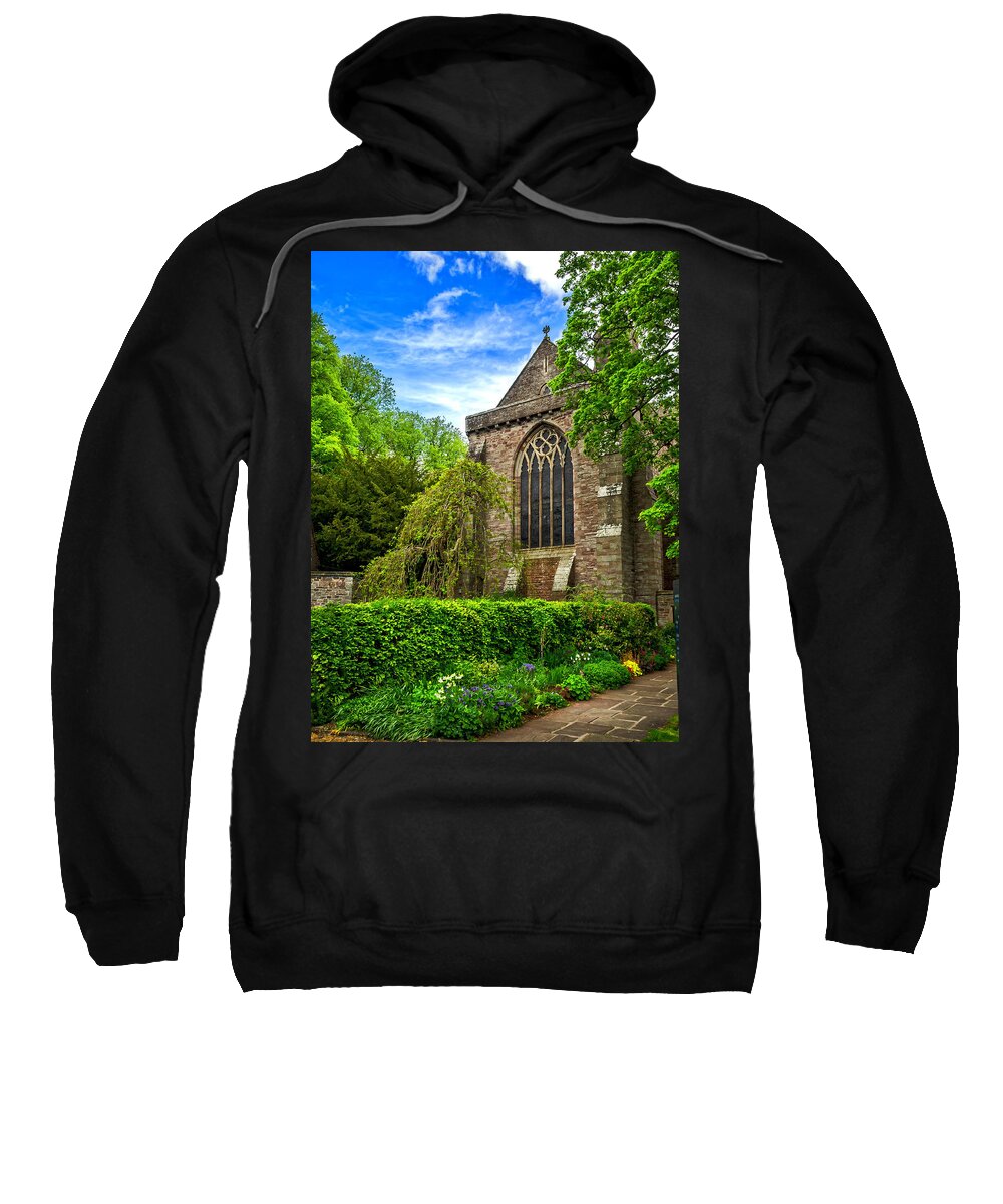 Brecon Sweatshirt featuring the photograph Brecon Cathedral by Mark Llewellyn