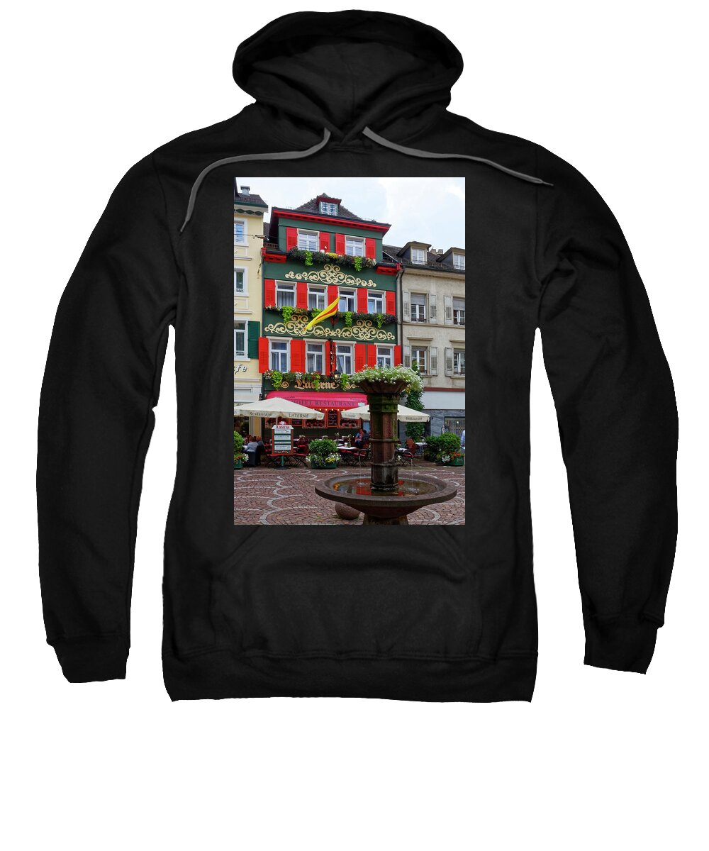 Street Scene Sweatshirt featuring the photograph Buildings on Square by Sally Weigand