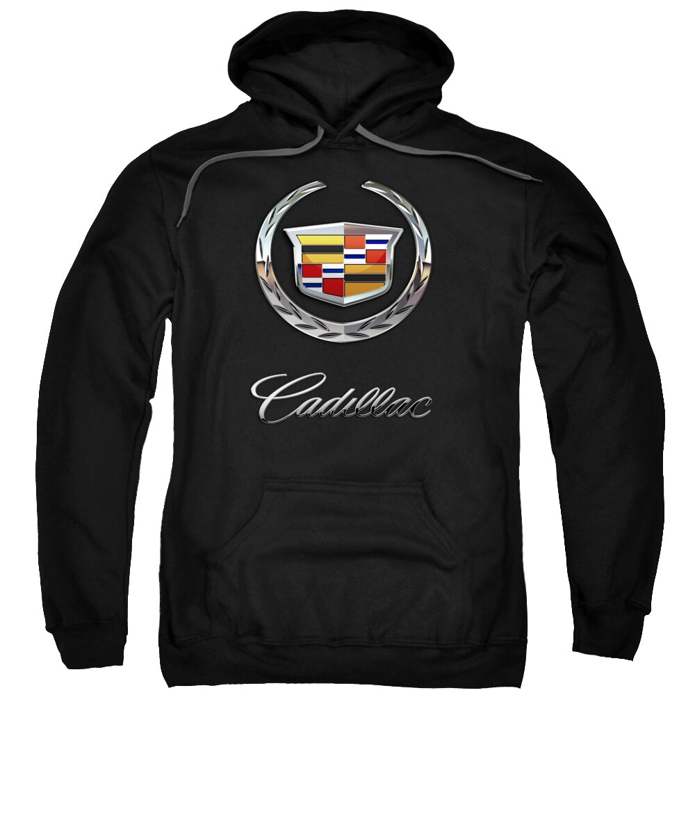 'wheels Of Fortune' By Serge Averbukh Sweatshirt featuring the photograph Cadillac - 3 D Badge On Black by Serge Averbukh