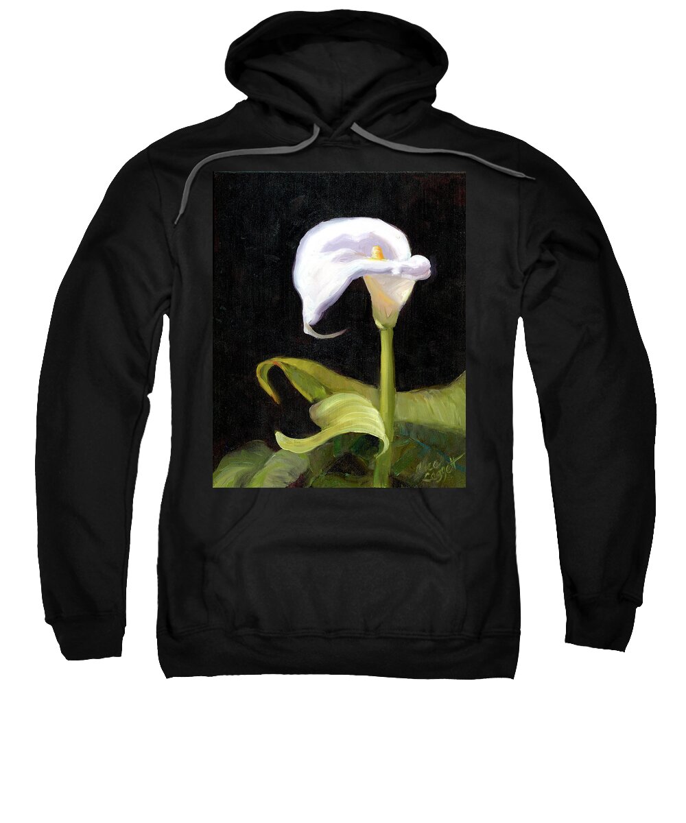 Calla Lily Sweatshirt featuring the painting Calla Lily by Alice Leggett