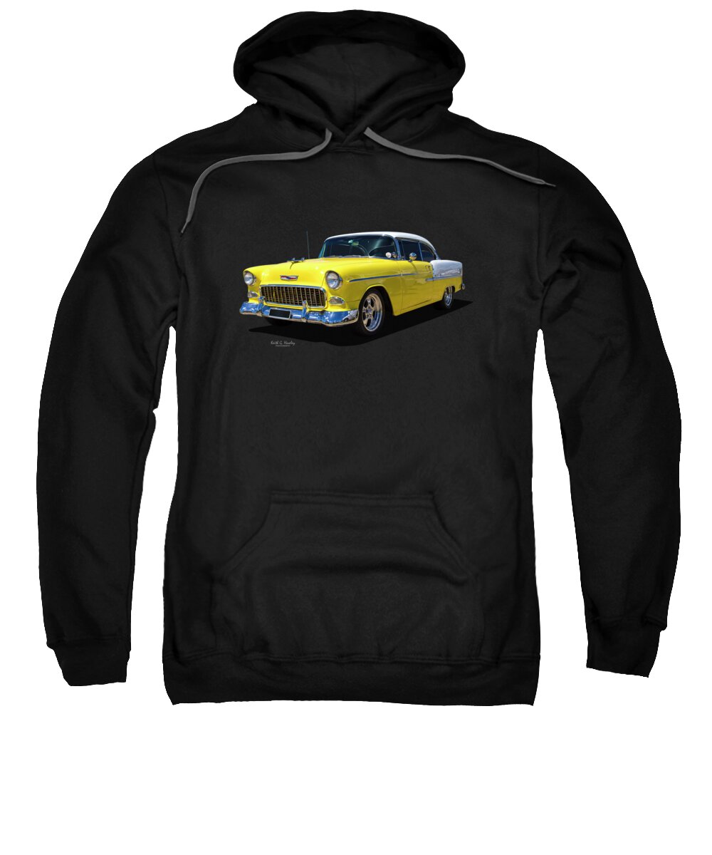 Car Sweatshirt featuring the photograph Canary Yellow 55 by Keith Hawley