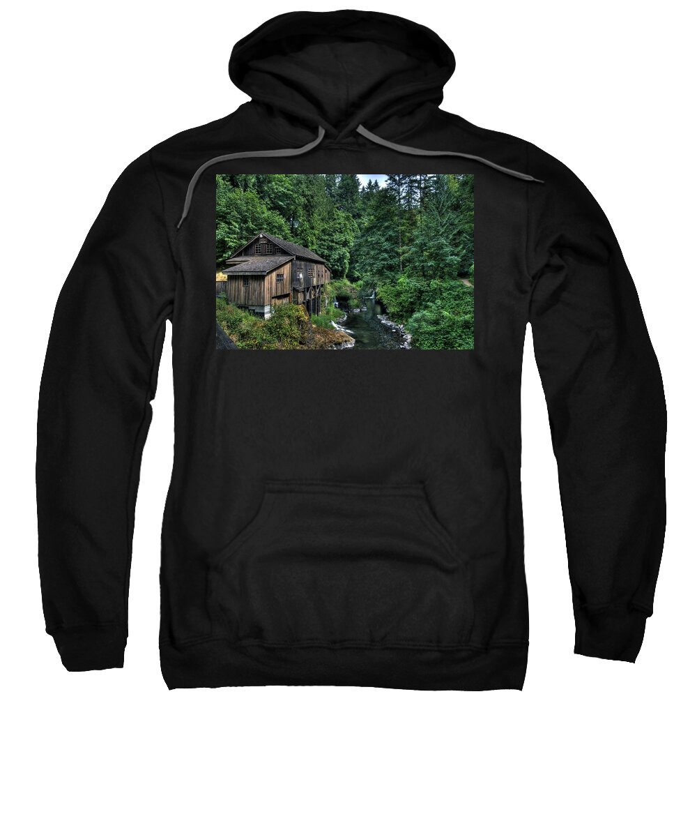 Hdr Sweatshirt featuring the photograph Cedar Creek Grist Mill by Brad Granger