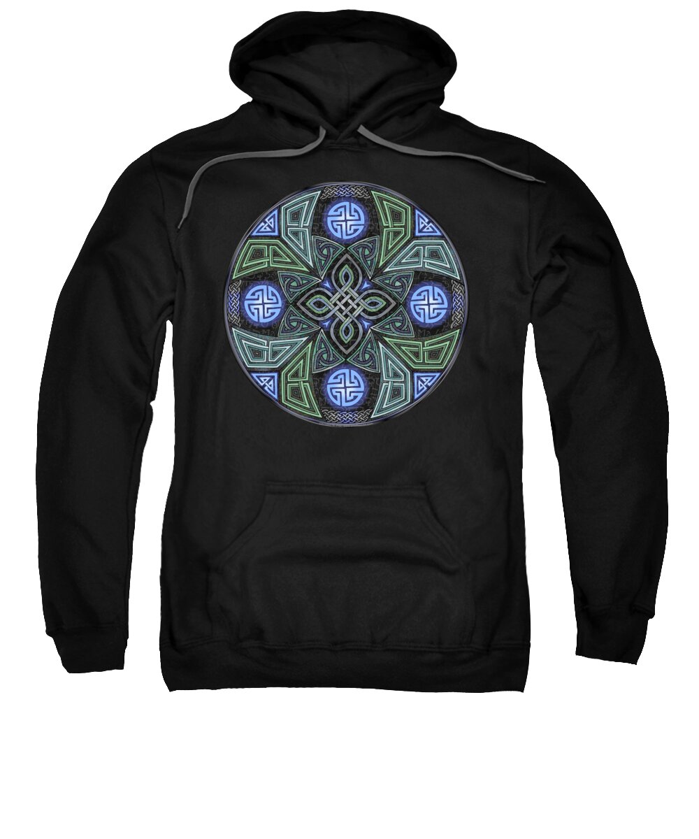 Artoffoxvox Sweatshirt featuring the mixed media Celtic UFO Mandala by Kristen Fox