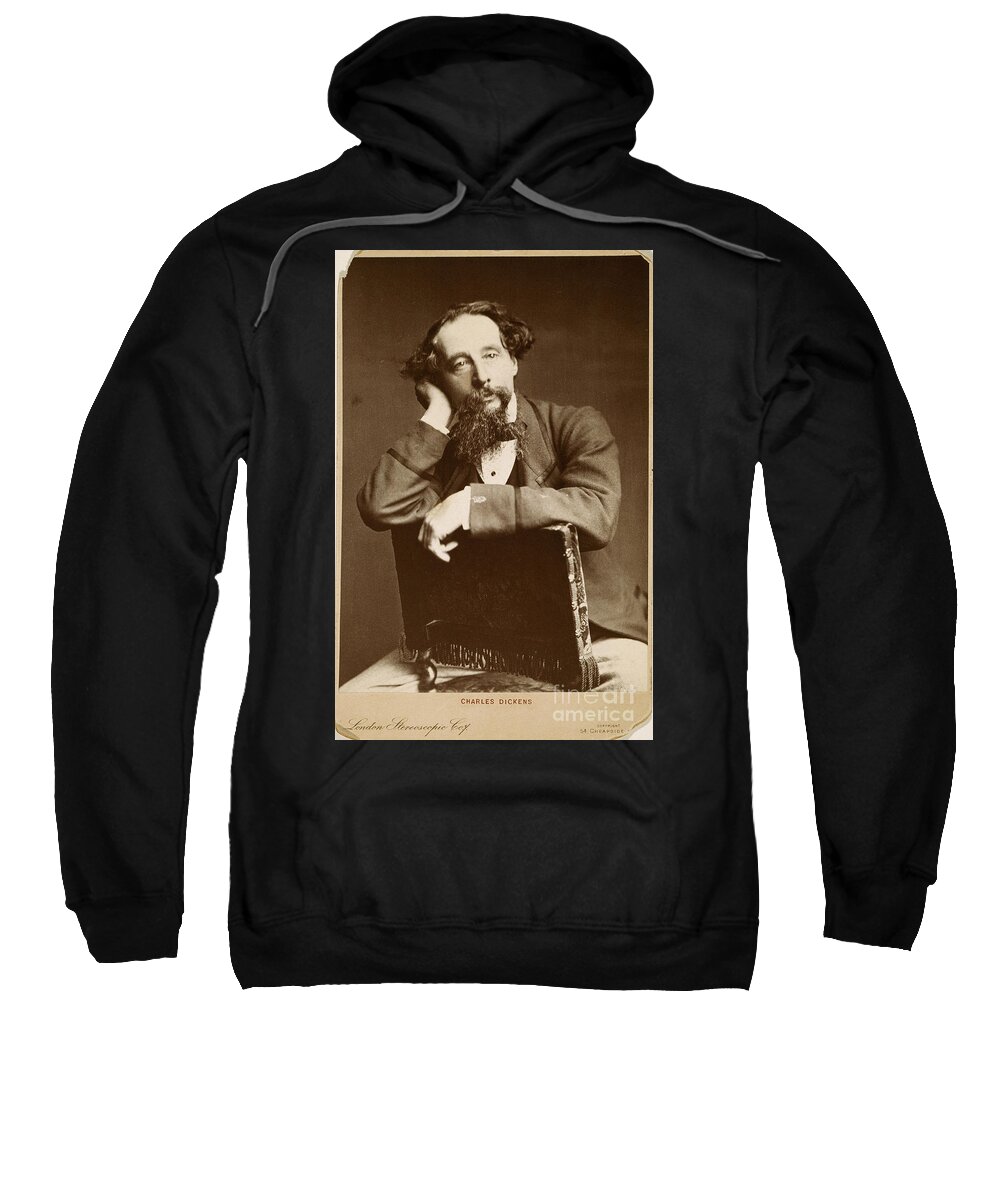 1860 Sweatshirt featuring the photograph Charles Dickens by Granger