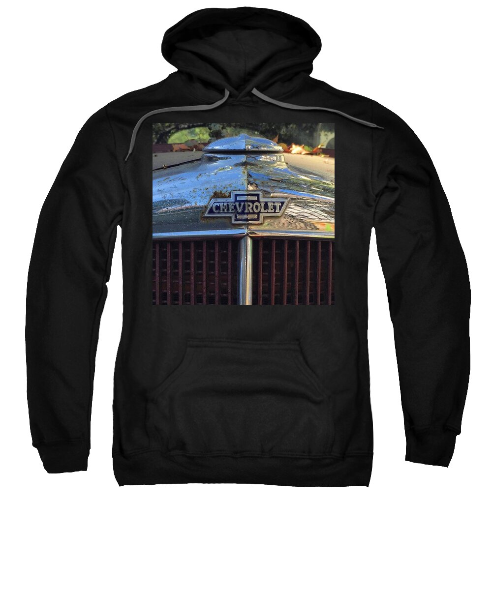 Classic Car Sweatshirt featuring the photograph Classic Chevy Chrome by Eugene Evon