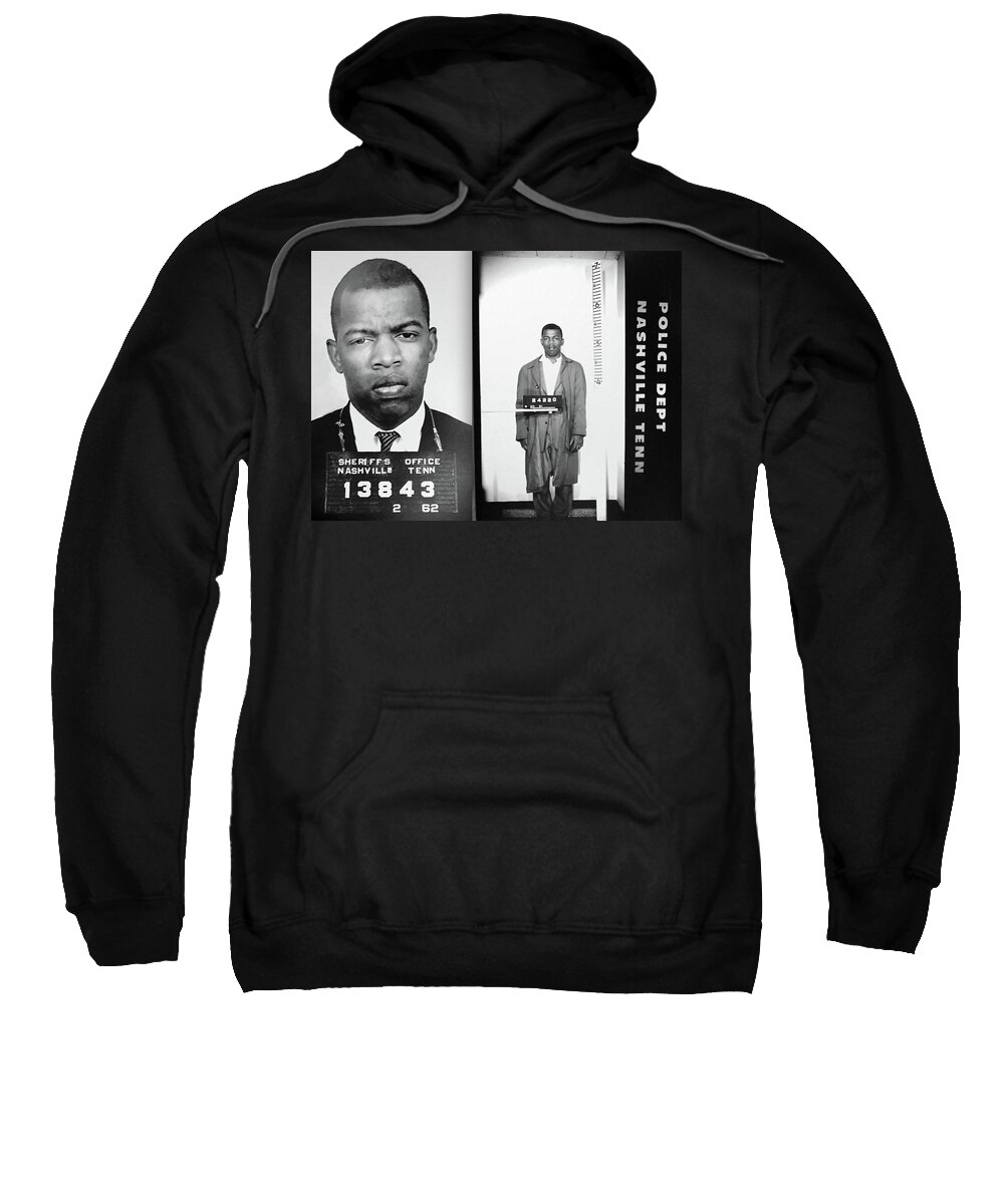 Civil Sweatshirt featuring the photograph Civil Rights Leader John Lewis Mugshot by Digital Reproductions