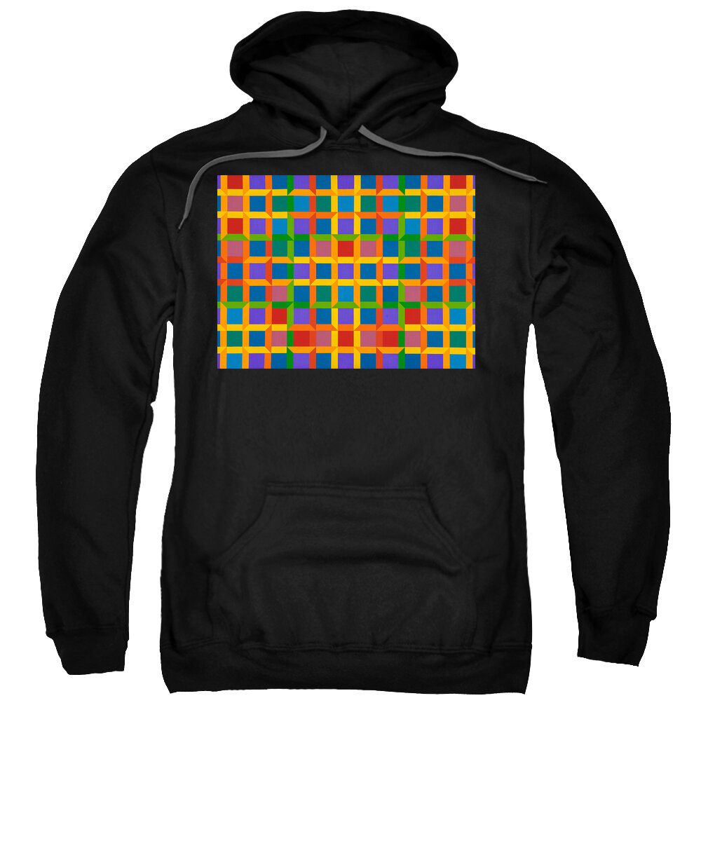 Abstract Sweatshirt featuring the painting Closed Quadrilateral Lattice by Janet Hansen