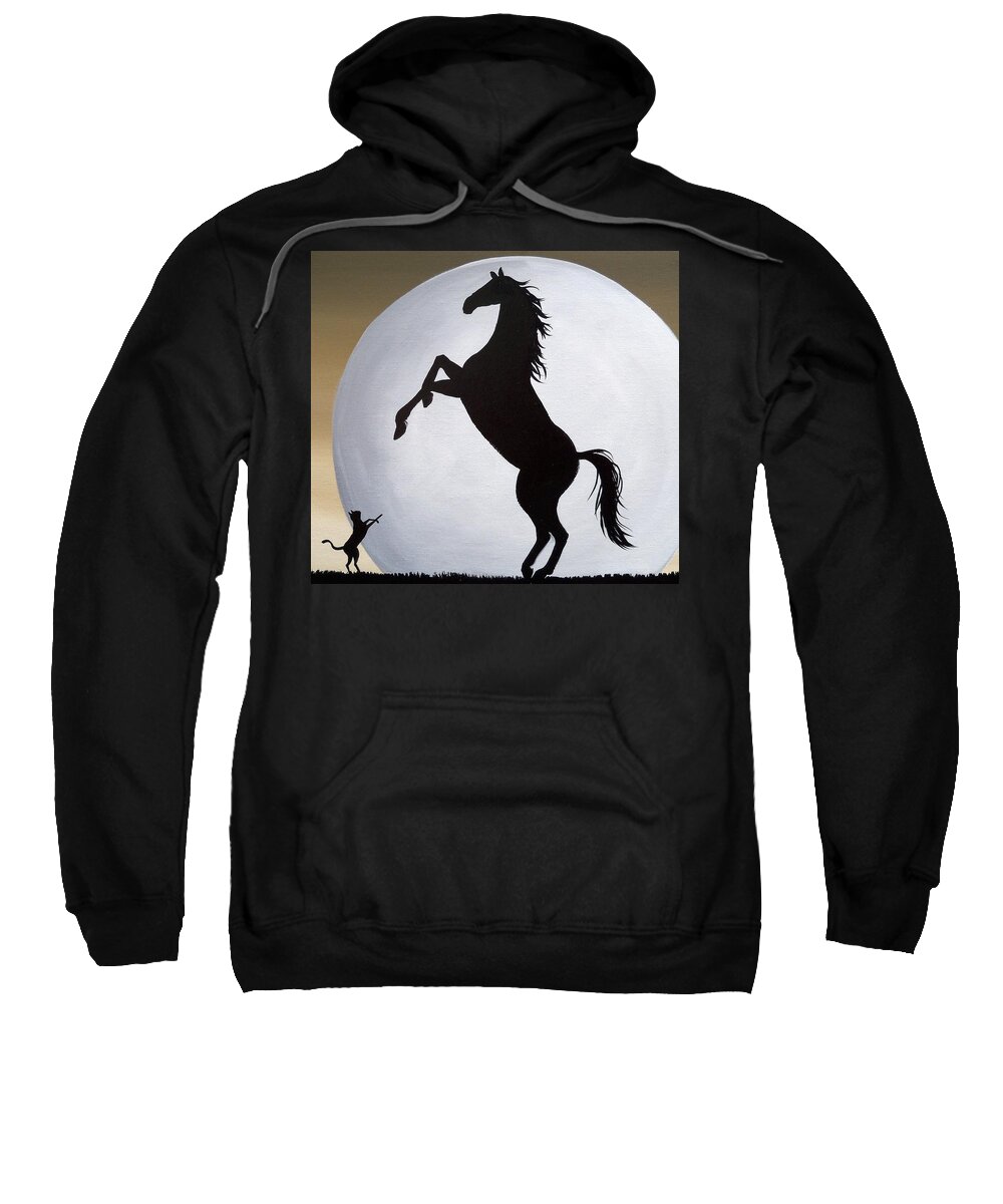 Horse Sweatshirt featuring the painting Copy Cat by Debbie Criswell