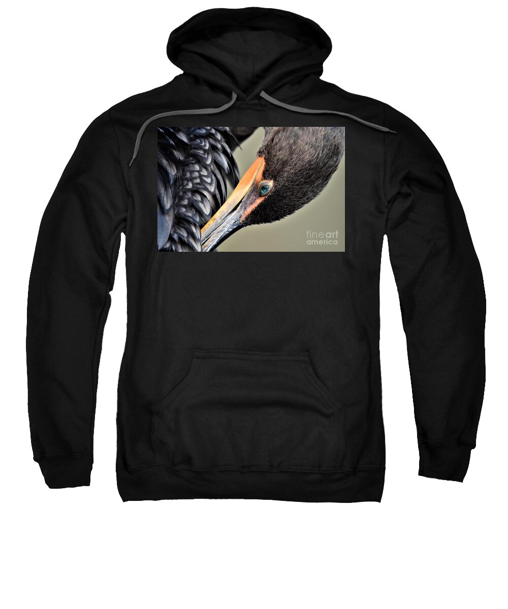 Cormorant Sweatshirt featuring the photograph Cormorant Close Up by Julie Adair