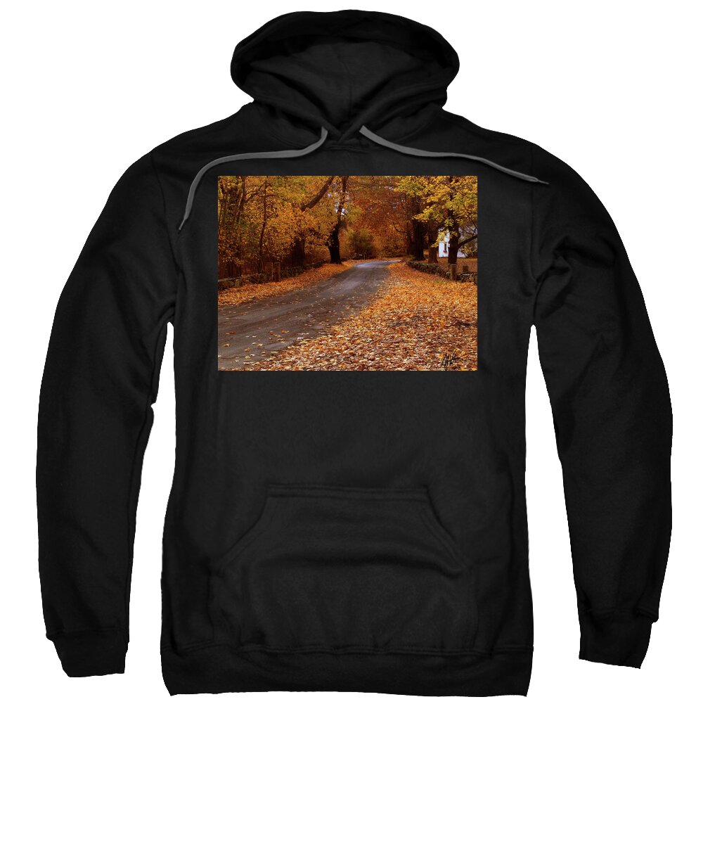  Sweatshirt featuring the photograph Country Road by Mark Valentine