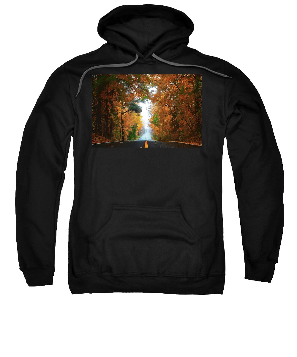 Country Roads Sweatshirt featuring the painting Country Roads by Harry Warrick