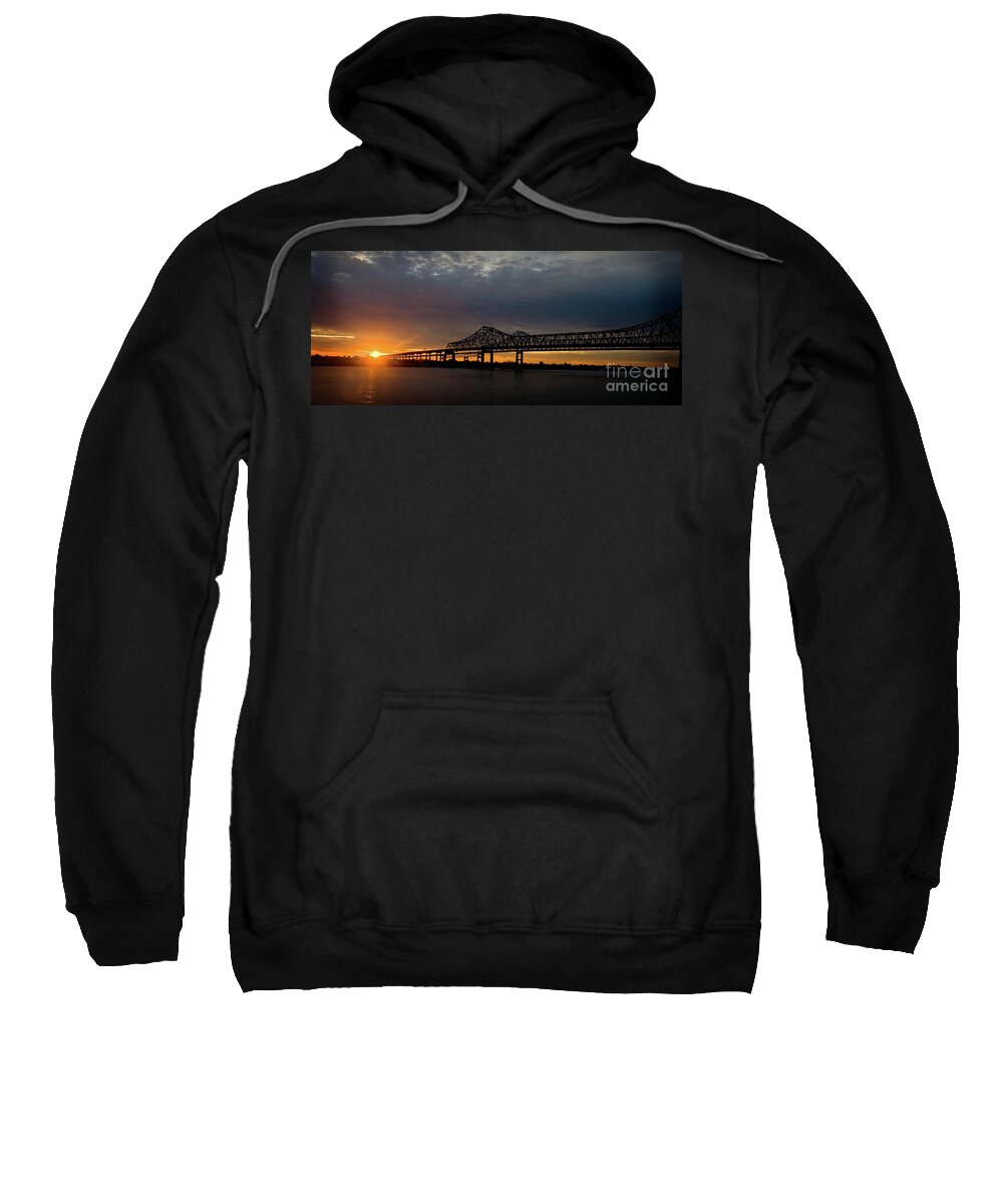 Bridge Sweatshirt featuring the photograph Crescent City Connection by Jim Calarese