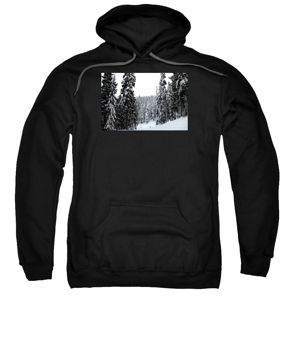 Ski Sweatshirt featuring the photograph Crystal Mountain Skiing 2 by Tatyana Searcy