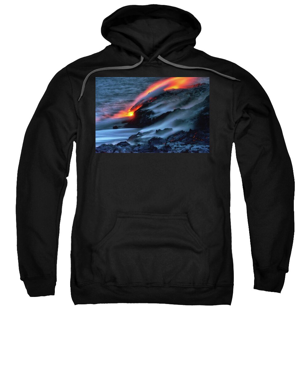 Christopher Johnson Sweatshirt featuring the photograph Dark Lava by Christopher Johnson