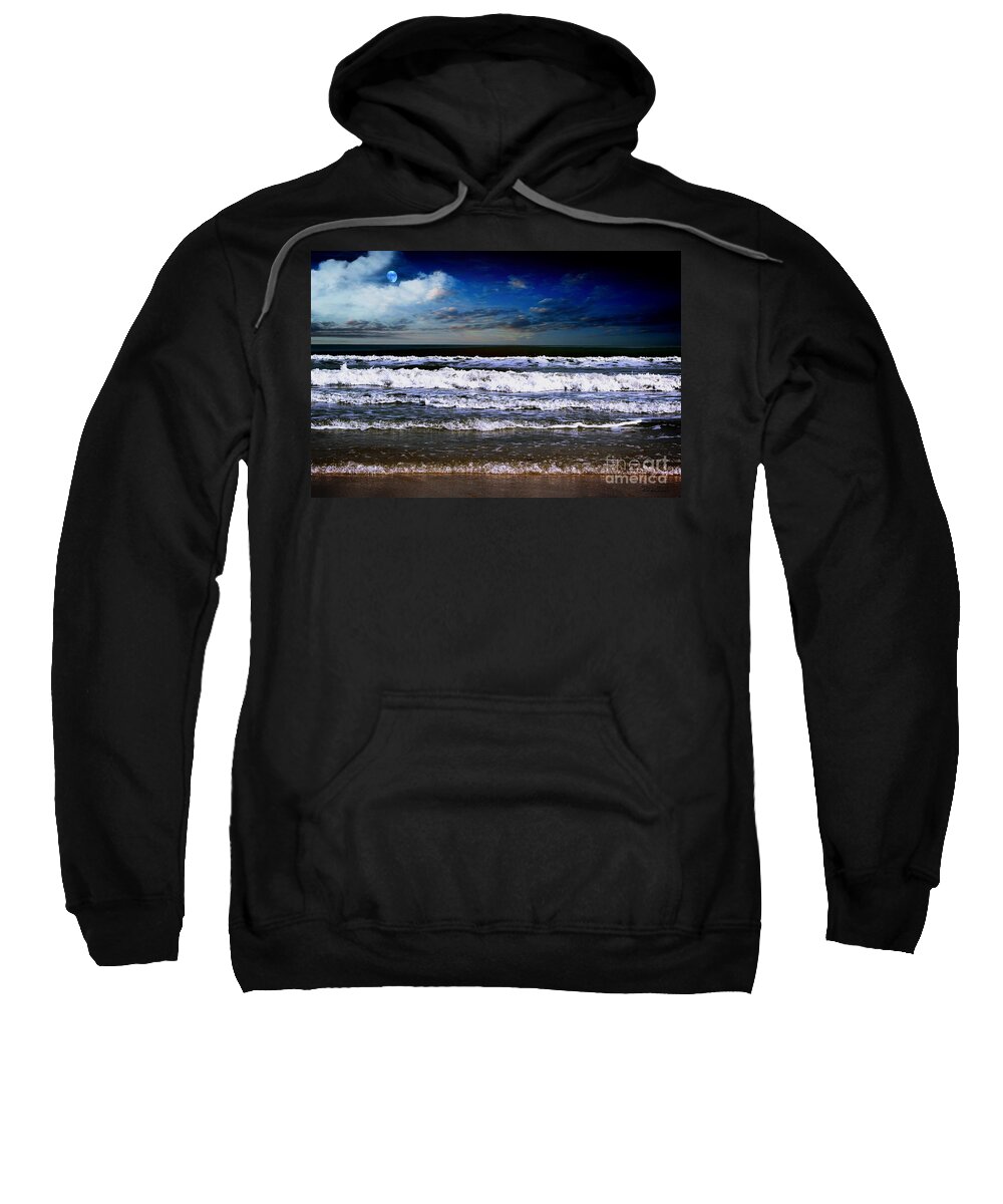 Aqua Sweatshirt featuring the photograph Dawn of a New Day Seascape C2 by Ricardos Creations