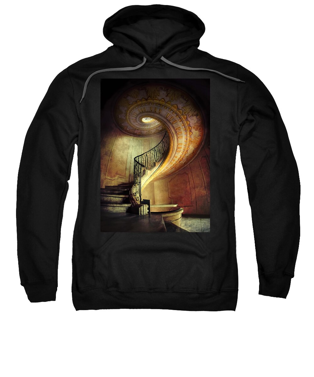 Spiral Sweatshirt featuring the photograph Decorated spiral staircase by Jaroslaw Blaminsky