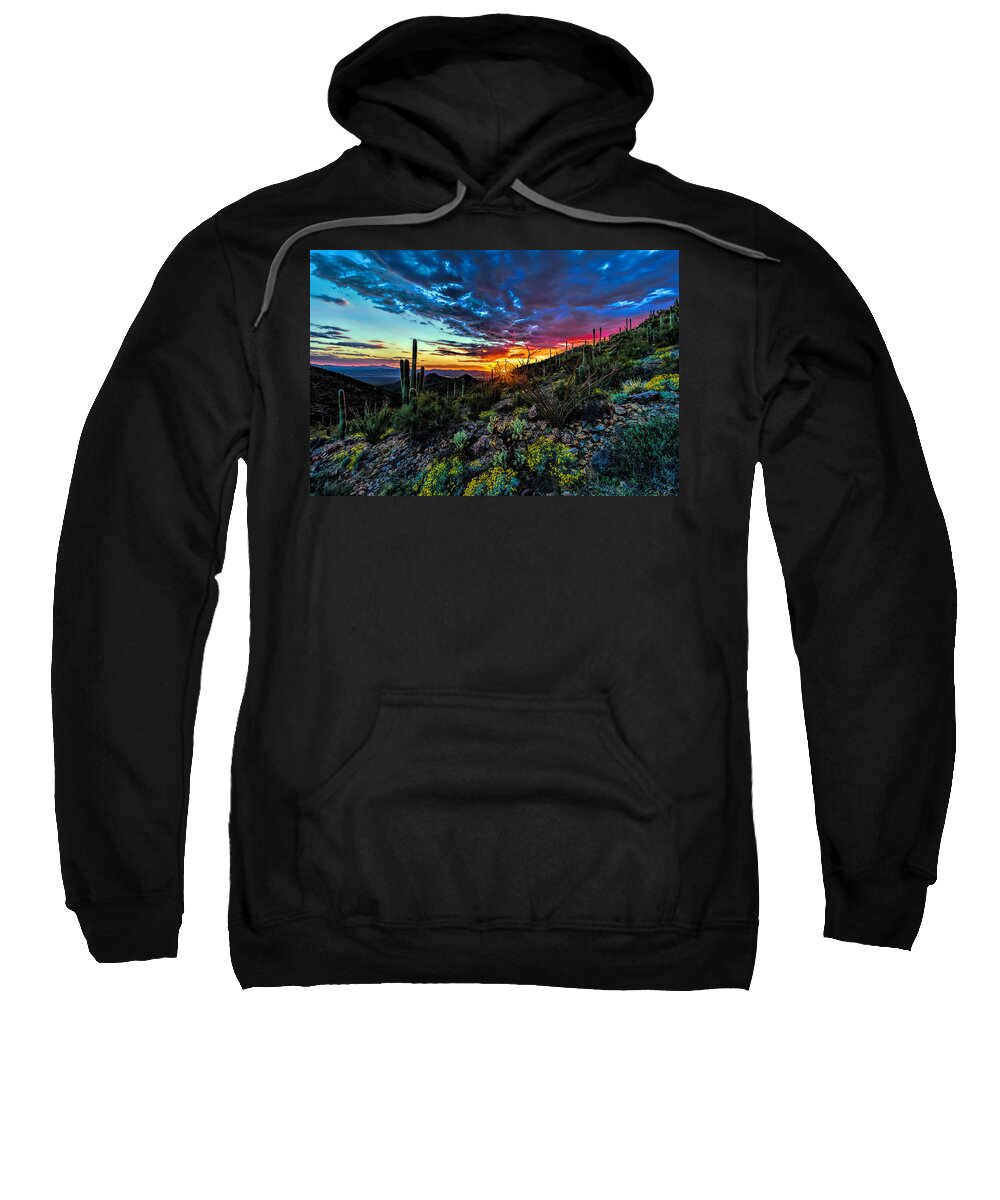 Desert Sunset Hdr 01 Sweatshirt featuring the photograph Desert Sunset HDR 01 by Josh Bryant