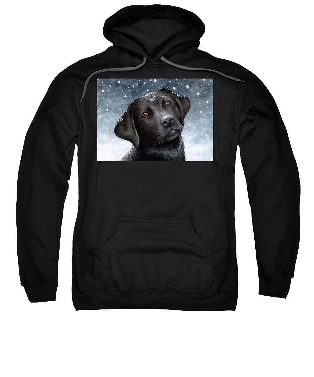 Dog Sweatshirt featuring the painting Dog 100 by Lucie Dumas