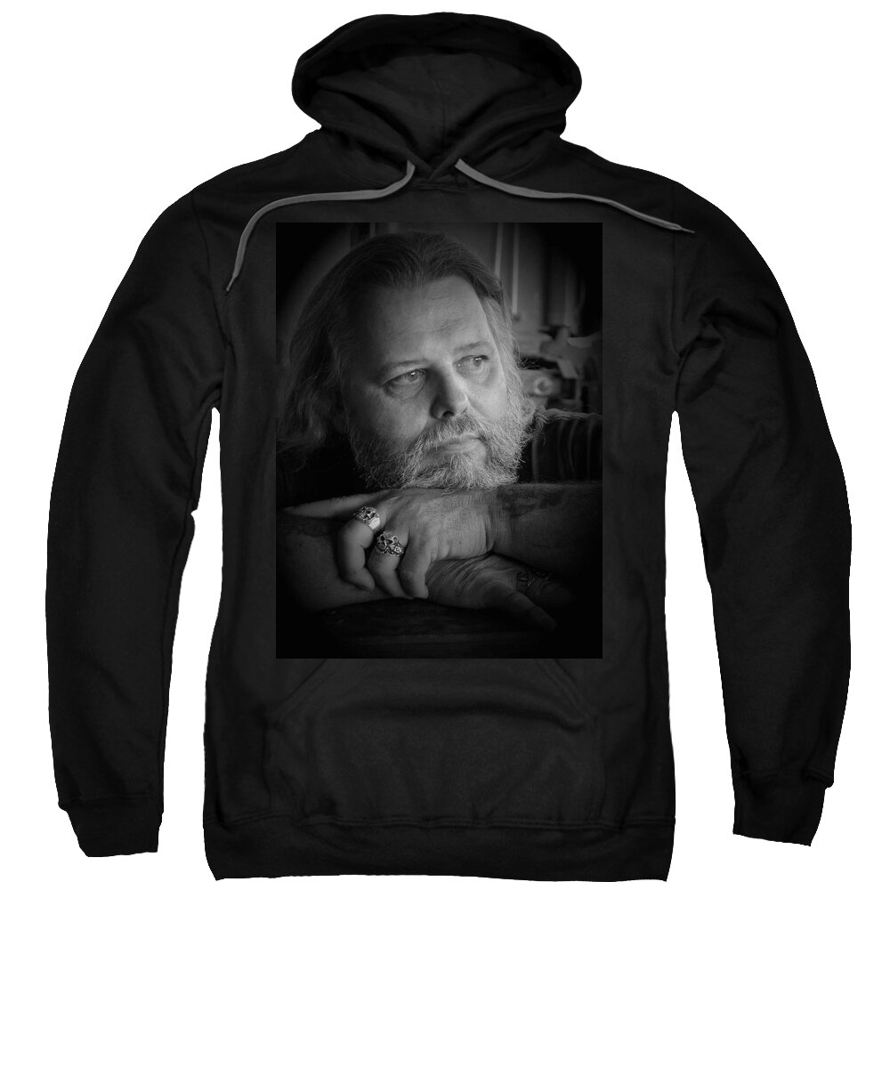 Biker Sweatshirt featuring the photograph Dr. Nick by DArcy Evans