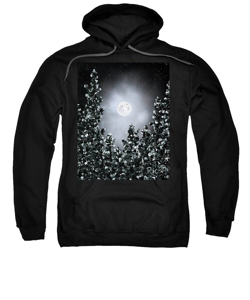 Decorator Art Sweatshirt featuring the painting Drunk on Winter Moonshine by Ric Bascobert