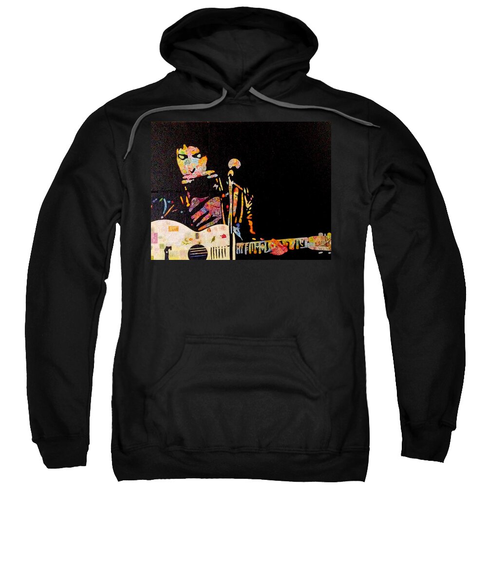 Dylan Sweatshirt featuring the mixed media Dylan by Steve Fields