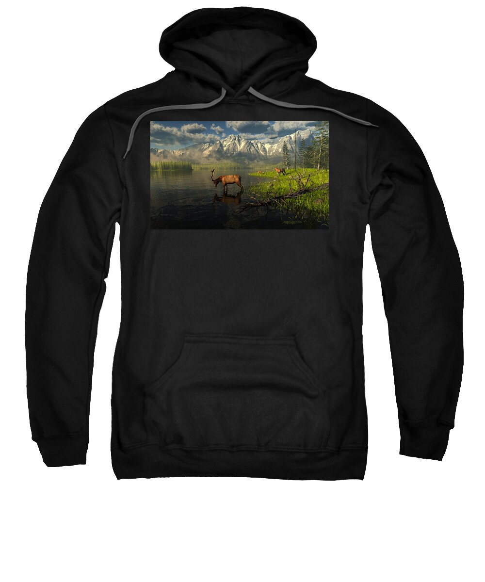 Dieter Carlton Sweatshirt featuring the digital art Echoes of a Lost Frontier by Dieter Carlton