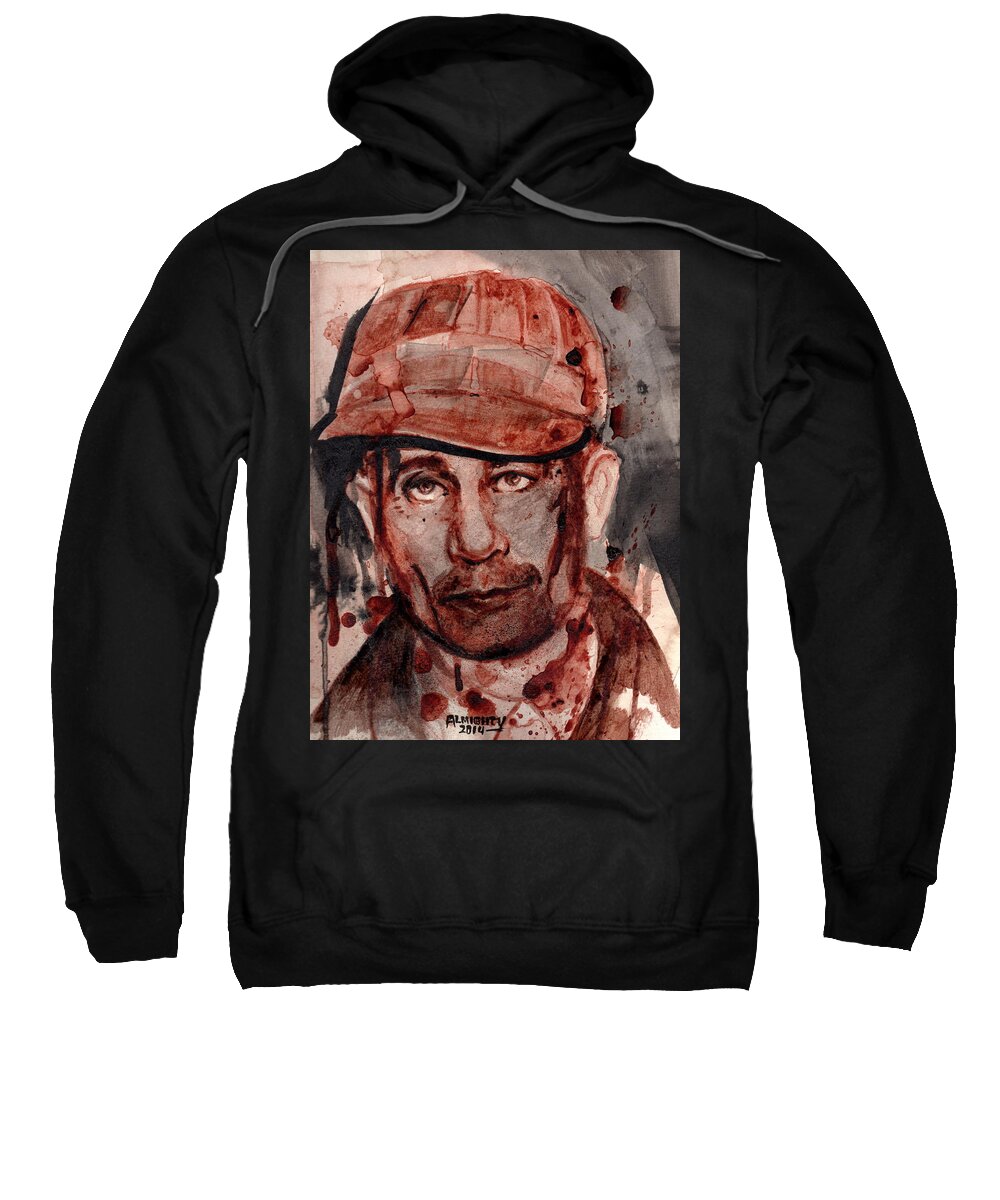 Ed Gein Sweatshirt featuring the painting Ed Gein by Ryan Almighty